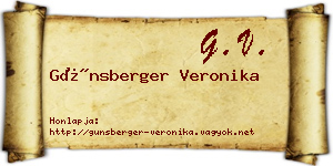 Günsberger Veronika névjegykártya